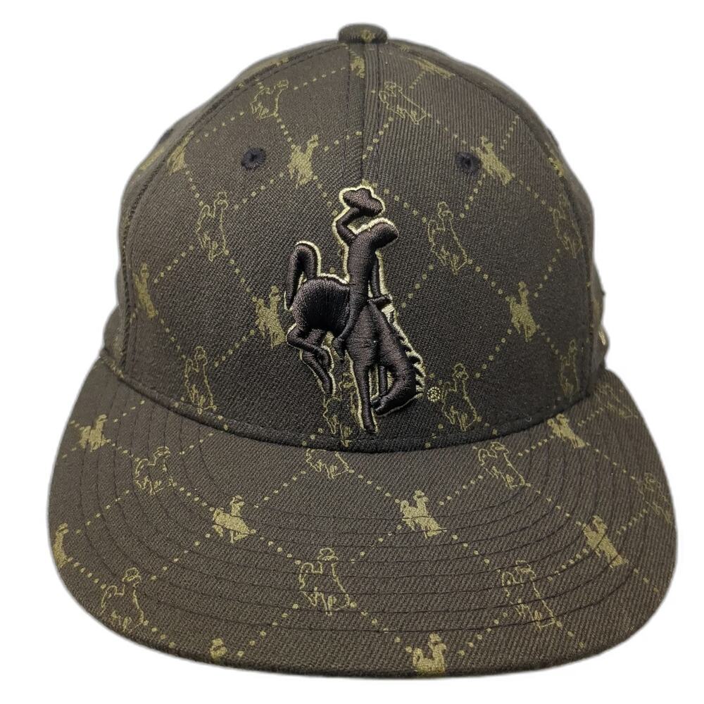Zephyr Brown Baseball Cap S Fitted Bucking Bronco All Over Print Embroidered Hat
